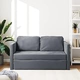 Hommdiy Bodensofa mit Schlaffunktion Klappsofa mit Schlaffunktion Schlafsofa Couch mit schlaffunktion 122x204x58 cm Samt Dunkelgrau