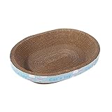 Aymzbd Ovale Gewellte Kratzunterlage, Kratzlounge, Katzenkratzer, Karton Zum Spielen, 40 cm x 30 cm x 9 cm
