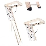 Bodentreppe Speichertreppe Gedämmte Dachbodentreppe U=1,22 W/m2K Termo PS Holz Raumhöhe 280cm Wärmegedämmt (110x55)