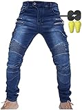 CBBI-WCCI Hombre Motocicleta Pantalones Moto Jeans Con Protección Motorcycle Biker Pants (L= 32W / 32L, Blau)