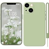 HGH für iPhone 13 Mini Hülle Silikon mit Lanyard, Handyhülle für iPhone 13 Mini Ultra Dünne Rundumschutz mit Weichem Microfiber-Innenfutter Kratzfest Schutzhülle für iPhone 13 Mini Matcha-Grün