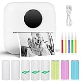 GuKKK Mini Smartphone Drucker, Mobiler, Tragbarer, Wireless Fotodrucker Thermodrucker Bluetooth, für Lernhilfe,Lernnotizen, Journal, Notizen, Journal, Liste (X5)