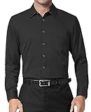 DEMEANOR Langarm Business Hemd Herren Slim Fit Unifarben Freizeithemd Bügelfreie Oberhemden