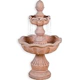 STILISTA Gartenbrunnen Modell METIS Steinoptik 58 x 58 x 102 cm großer Springbrunnen inkl. Pumpe