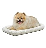 MidWest Homes for Pets Modell 40222 Haustierbett für Hund/Katze, 56 cm lang, Fleece, bequemes Polster, passend für 56 cm lange Hundebox, pflegeleicht, maschinenwaschbar und trocknergeeignet, weiß