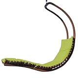 ALEOS. Hängeliege NAVASSA-SEAT-GRÜN Schaukelliege Schwebeliege aus Holz Lärche Metall mit Sitzauflage (ohne Gestell)