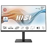 MSI Modern MD272QPDE 27 Zoll Business Monitor, WQHD (2560x1440), 75 Hz, IPS Panel, USB-C 65 W, Schwarz