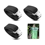 lasuroa 3stk Mülltonnenverschlüsse für Tiere, Verstellbar Mülltonnendeckelgurt für Waschbären Winddicht Universell Mülltonnengurtverschluss für den Außenbereich Verhindert Umkippen