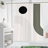 Duschvorhang 90x180cm Modern Duschrollo für Badewanne, Shower Curtains Einfachheit Duschvorhänge, Beschwerter Saum, Überlänge Wasserdicht und Trocknet Schnell, Faltbarer Duschvorhang Waschbar U-8656