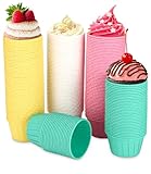 200 Stück Papier muffins papierförmchen,Muffins Backförmchen,Fettdicht Cupcake Formen,Einweg Backförmchen in Grün rosa Gelb und Weiß,für Backen,Dessert,Party,Geburtstag,Hochzeit