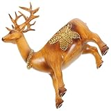 Supvox Hirschfigur aus Kunstharz mit Aufbewahrungsbox Schreibtisch Organizer für Schmuck und Schlüssel Stabile Dekoration für Zuhause und Büro