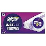 Swiffer Wetjet Spray-Mopp, Nachfüllpackung mit 12 Reinigungstüchern, hält Staub und reinigt Schmutz, entwickelt für alle Arten von Böden, entfernt bis zu 99,9% der Bakterien, geeignet für alle