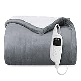 BEDSURE Heating Blanket-Solid-Flannel-Europe G2 130x180 DE Heizdecke klein mit Abschaltautomatik, Elektrische Wärmedecke 130x180cm Schnelle Erwärmung, 8 Heizstufen, 9 Zeiteinstellungen