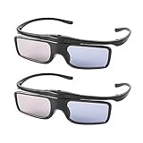 RF 3D Brille, 3D Shutterbrille wiederaufladbar Geeignet für RF 3D-Fernseher und -Projektoren, 3D Beamer Brille für Sony Epson Samsung JVC Sharp, kompatibel TDG-BT500A, SSG-5100GB, AN3DG40, 2er-Pack