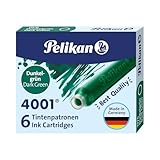 Pelikan 300087 Tintenpatrone 4001, Dunkelgrün, 6 Patronen in der Faltschachtel