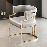 Ledersessel - Gepolsterter Sessel für Wohnzimmer oder Esszimmer - Modernes Design mit goldenen Metallbeinen - Stilvoller Empfangs-Sofasessel