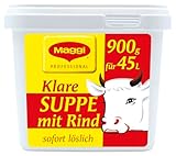 MAGGI Professional Klare Suppe mit Rind, Rindfleischpulver, Kräutern, Sofort löslich, 1 er Pack (1 x 900g Gastro Box)