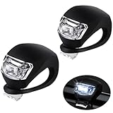 JIEYUCHU Kinderwagen licht Silikon 2 Stück, Mehrzweck LED Kinderwagen Licht, wasserdichte (2 Schwarz)