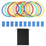 10 Stück Mehrfarbige Gymnastikreifen,Ringe Das Training Im Sport Mit Tasche,Koordinationsringe,Gymnastikreifen,﻿Mit Schlüsseln,Aufnahmebeutel Und Sandbeutel,Für Koordinationstraining,Kiuiom