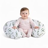 Little Grape Land Stillkissen klein für Baby | Musselin Baumwolle | Mit abnehmbarem, waschbarem Kissenbezug, Blättermuster, Oeko-TEX Standard 100