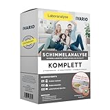 IVARIO Schimmeltest Komplett, Experten-Komplettanalyse im Labor für Schimmelpilze auf Oberflächen & Wänden, zusätzliche Untersuchung der Raumluft auf Schimmelsporen, Einfache Probenahme