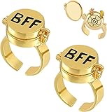 Danwinty 2PC Beste Freunde für Immer Ring Süßes BFF Ring Einstellbar Offene Kappe Ring Ein Symbol für Beste Freundschaft Gedenkgeschenk für Besten Freund