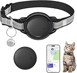 JIARUI GPS Tracker für Katzen, Mini SmartTag Tracker Ohne ABO für Katze Ohne ABO, Tracking Standort von Haustieren(nur IOS), Reflektierendes Katze Halsbänder(1 Pack)