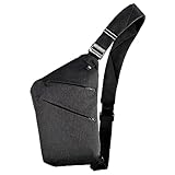 BROADREAM Schultertasche，Anti-Diebstahl Sling Bag，Schultertasche Herren Klein，Umhängetasche，Brusttasche，Herrentasche Klein，Crossbody Tasche Herren