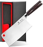 imarku Chinesisches Hackmesser 18 cm, Geschmiedetes Nakiri Küchenmesser aus 7Cr17Mov Edelstahl, Profi Fleischbeil mit Pakkaholz-Griff, ideal für Gemüse, Fleisch & Knochen
