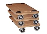 BigDean 3x Möbelroller Transportroller 250kg Rollbrett MDF Möbel Hund Roller