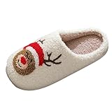 Hausschuhe Damen Winter Baumwolle, Pantoffeln Damen Memoryschaum, Leichte Gemütlich Filzpantoffeln Wildleder Hauspantoffeln Winter Slippers Drinnen Draußen Kuschelig Warm Schuhe