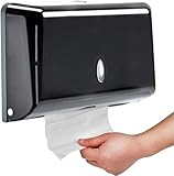 Papierhandtuchspender, kommerzielle Papierhandtuchspender für Badezimmer, Küche, Wandmontage, Papierhandtuchhalter, C-Falzung/Multifalzung, Papierhandtuchspender (schwarz)