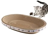 Katzen Kratzbrett Kratzpappe Für Katzen, Ovale Kratzmatte Katze Spielzeug Kratzmöbel Wellpappe, Recycelbar Kratzpad Katzenkratzbrett Aus Pappe Und Filz