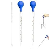 WELLXUNK Tropfpipette Flüssigkeiten, 5ml 10ml Glas Pipetten, Messpipetten mit Bürsten Glas Pipette Dropper, Measuring Pipettierer, Tropfpipette für Labor Lebensmittel Forschung Medizin Schule