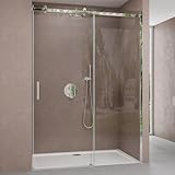 doporro Duschtür Nischentür dusche Duschabtrennung Duschkabine 120x195cm ESG-Sicherheitsglas Duschtür aus Klarglas teilgerahmt inkl. NANO-Beschichtung Teramo4