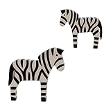 ABOOFAN 2 Stück Geschnitzte Pferdeornamente Nordischer Stil Tierornament Tierdekor Schnitzerei Zebra Dekor Exquisites Holzhandwerk Dekorative Zebrafigur Zebra Ornament Holz Zebra Dekor