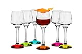 Glasmark Krosno Schnapsgläser 6er Set 75 ML Gläser Set Für Schnaps Vodka Glas Shots Likör Schnapsglas Shotgläser Likörgläser Geschenkset Wodka Transparent Bunter Boden 6 x 75 ML