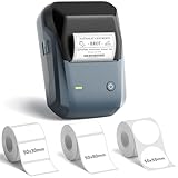 NIIMBOT B1 Bluetooth Etikettendrucker mit 3 Etiketten, Breite wasserfeste Etiketten, Vielseitige App mit 30 Schriftarten und über 1500 Icons, Etikettiergerät für Einzelhandel, Büro, Organisation