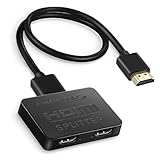 HDMI Splitter mit 3.9Ft HDMI Kabel, 4K HDMI Splitter 1 in 2 Out Gleichzeitig für Monitore Duplizieren/Nur Spiegel, HDMI Verteiler 1 in 2 Out, HDMI Splitter 1 auf 2 Full HD für Xbox, Fire Stick, Roku