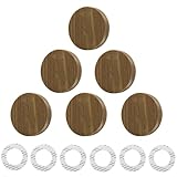 XINDUM Rauchmelder 6er Set 10 Jahre Batterie, Holzfarbener Rauchmelder mit Stummschaltfunktion, 85dB Akustischer Alarm, ohne störendes LED-Blinken, Flache Feuermelder, EN14604, Standalone