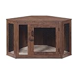 Haustierkäfig für mittelgroße Hunde Holz Indoor Hundekäfig Schrank Eckige Hundehütte Hundebox 2-in-1 Hundekäfig Nachttish FüR Kleine Mittelgrosse Hunde Bis Zu 60 Kg Beistelltisch. ( Color : Walnut , S