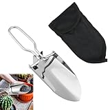 Klappspaten Gartenschaufel Klein, Mini Handschaufel Schaufel, Edelstahl klappbar mit Gürtel-Tasche, Klappbare Mini-Handschaufel, Multifunktional KlappSchaufel, für Gärten, Pflanzen
