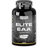 EAA Kapseln - 360 Mega Caps a 750mg - hochdosiert - 8 essentielle Aminosäuren - ALPHATIER Elite EAAs Eiweißkapseln ohne Magnesiumstearat - Amino-Kapseln - Fitness Supplement