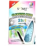 SMART Iron Bügeleisenreiniger Tuch | 2 Stück - für Bügeleisen und Glätteisen - doppelseitig - mit einer speziellen Schutzschicht imprägniert - verlängern die Lebensdauer