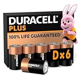 Duracell Plus D Batterien, LR20, 6 Stück, Alkaline Batterien D für Alltagsgeräte [Amazon Exclusive]