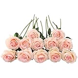 JOYHAZE Künstliche Rosen, 50 cm, einzelner Langer Stiel, Seidenblumen, blühende Rosen für Hochzeit, Zuhause, Party, Büro, Tischdekoration, DIY-Blumenarrangements, 12 Stück