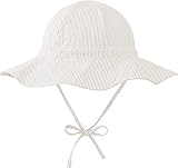 Durio Sonnenhut Baby Hut Kinder Verstellbarer Faltbare UV-Schutz mit Verstellbarem Bindebändern und Breite Krempe Beige Streifen 2-4 Jahre (Tag Size L)