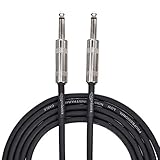 Amazon Basics TS Connector Instrumentenkabel, 6,35 mm, gerader Stecker, 3 m, Schwarz
