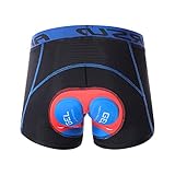 Herren Radunterhose Fahrradhosen mit 3D Sitzpolster Fahrrad MTB Unterwäsche Pro Bike Boxer Größe Kurze Hosen (Red, M)