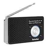 TechniSat DIGITRADIO 1 – Tragbares DAB+ Radio mit Akku (DAB, UKW, Lautsprecher, Kopfhöreranschluss, Favoritenspeicher, OLED Display, klein, 1 Watt RMS) schwarz-silber